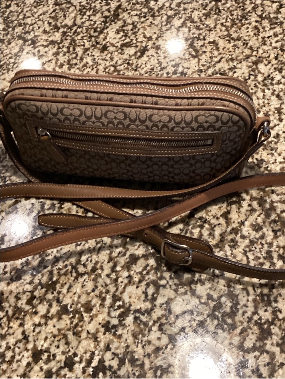 Coach RARE y2k small CC Signature Brown Crossbody Bag with adjustable straps
